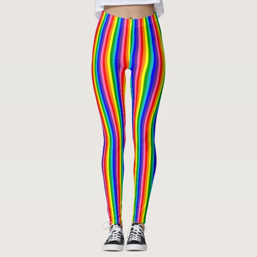 Leggings Drapeau de fierté arc-en-ciel à huit bandes vertic (Devant)