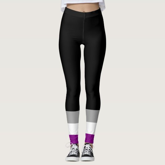 Leggings Drapeau de fierté asexué (Devant)