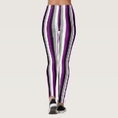 Leggings Drapeau de fierté asexué vertical (Dos)