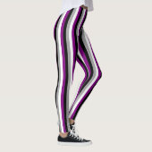 Leggings Drapeau de fierté asexué vertical (Droite)