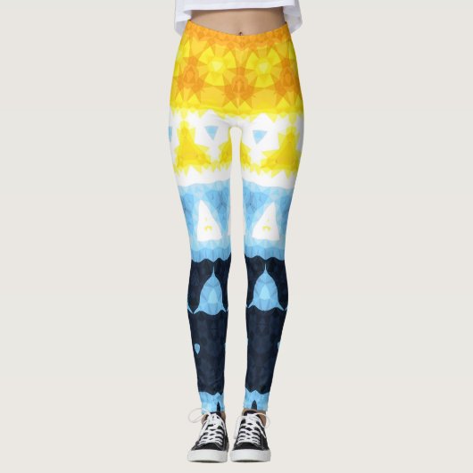 Leggings Drapeau de fierté Boho Groovy Géométrique Abstrait (Devant)