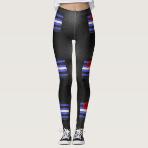 Leggings Drapeau de fierté en cuir SlipperyJoe's noir bleu