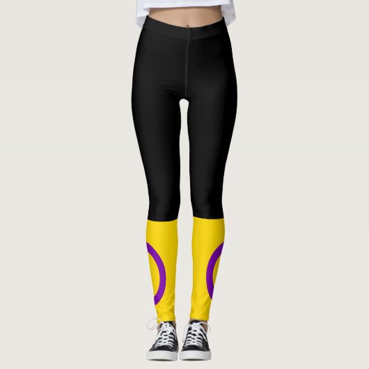 Leggings Drapeau de fierté intersexe (Devant)