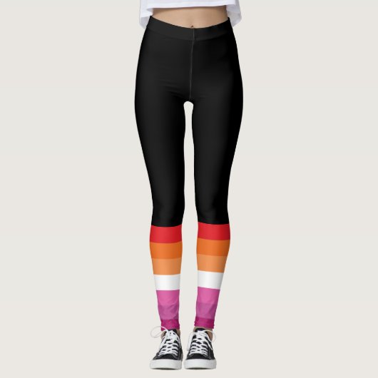 Leggings Drapeau de fierté lesbienne (Devant)