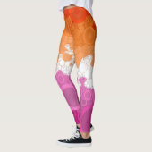 Leggings Drapeau de fierté lesbienne abstrait groovy bohème (Gauche)