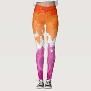 Leggings Drapeau de fierté lesbienne abstrait groovy bohème