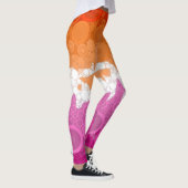 Leggings Drapeau de fierté lesbienne abstrait groovy bohème (Droite)