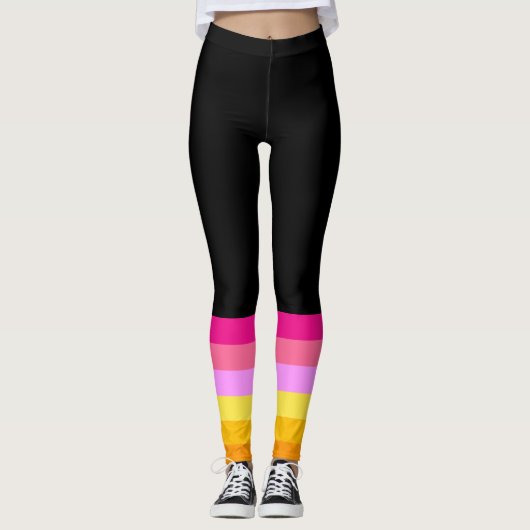 Leggings Drapeau de fierté lesbienne (Aube) (Devant)