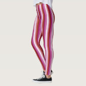 Leggings Drapeau de fierté lesbienne vertical (Gauche)
