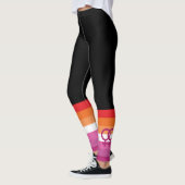 Leggings Drapeau de fierté lesbienne WLW (Coucher de soleil (Gauche)