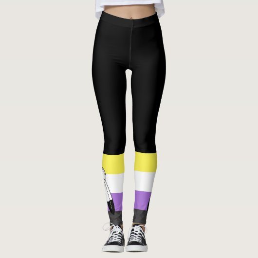 Leggings Drapeau de fierté non binaire à double esprit (Devant)