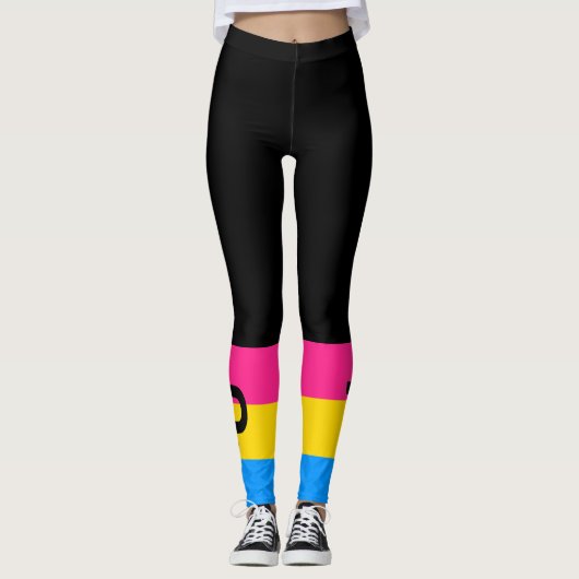 Leggings Drapeau de fierté pansexuelle (Devant)