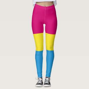 Leggings Drapeau de fierté pansexuelle SlipperyJoe rose amb