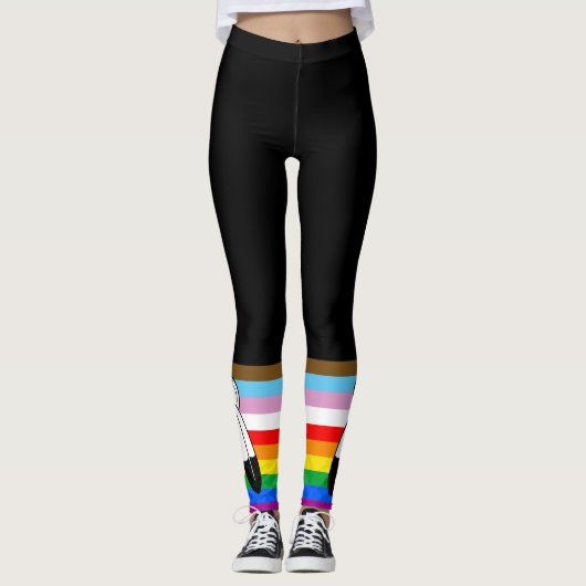 Leggings Drapeau de fierté progressiste LGBTQ+ Two-Spirit (Devant)