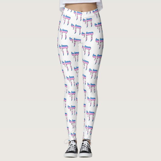 Leggings Drapeau de fierté trans Chai (Devant)