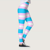 Leggings Drapeau de fierté transgenre - Rayure rose, bleue, (Droite)