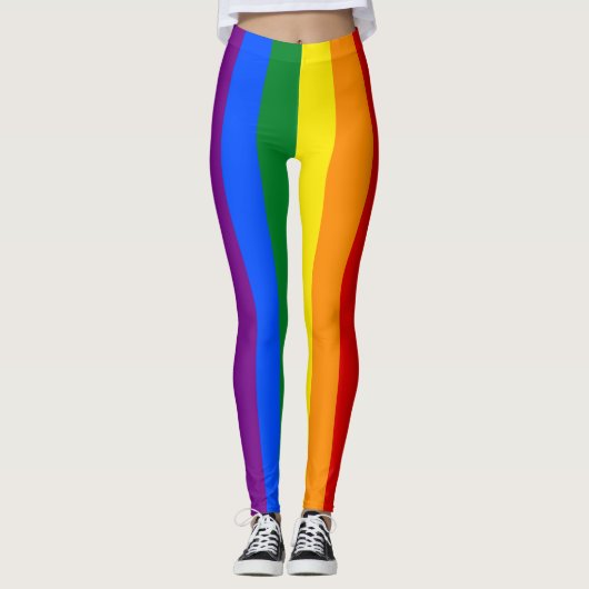 Leggings Drapeau de gay pride d'arc-en-ciel de LGBT (Devant)