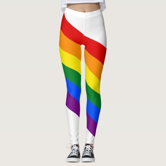 Leggings Drapeau de gay pride d'arc-en-ciel de LGBT (Devant)