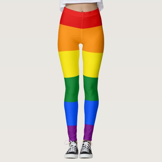 Leggings Drapeau de la fierté arc-en-ciel LGBT Frappe horiz (Devant)