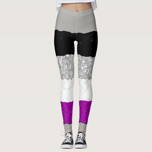 Leggings Drapeau de la Fierté Asexuel/Ace (Devant)