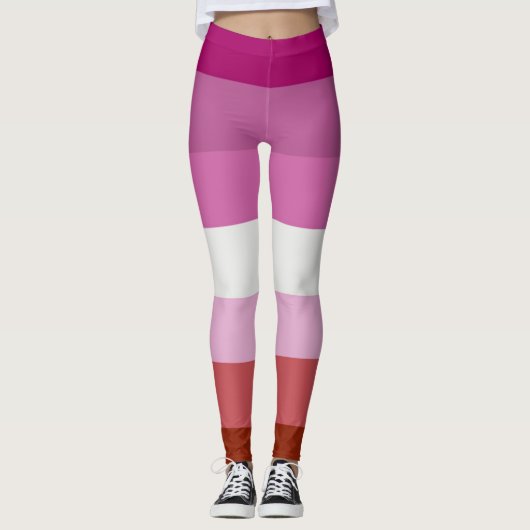 Leggings Drapeau de la fierté lesbienne (Devant)