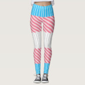 Leggings Drapeau de la fierté transgenre Abstraite de la ba (Devant)