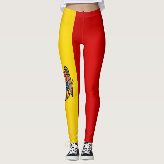Leggings Drapeau de la Moldavie Cool (Devant)