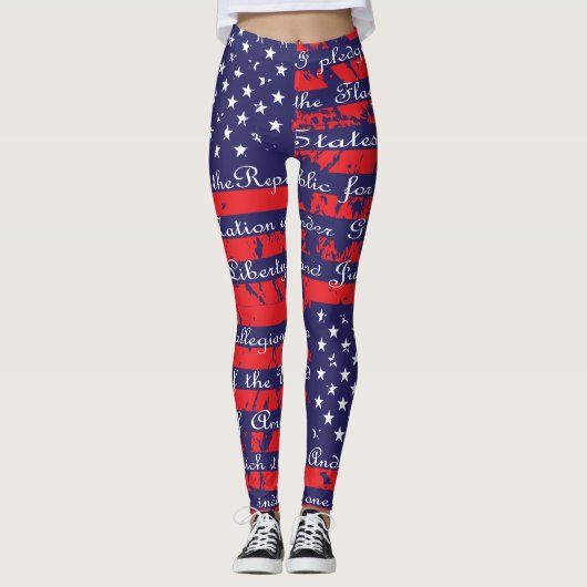 Leggings Drapeau de l'Allégeance USA (Devant)