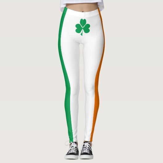 Leggings Drapeau de l'Irlande Shamrock (Devant)