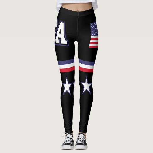 Leggings Drapeau des États-Unis (Devant)