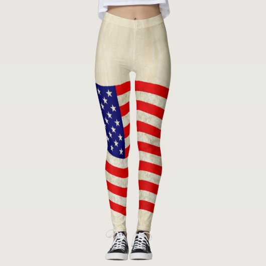 Leggings Drapeau des États-Unis d'Amérique - grungy (Devant)