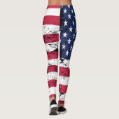 Leggings Drapeau des États-Unis Style désorganisé Stars (Dos)