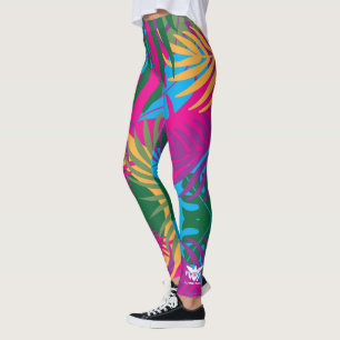 Leggings Drapeau des îles Vierges américaines, Feuilles tro