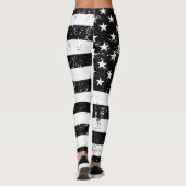 Leggings Drapeau des USA, noir et blanc (Dos)