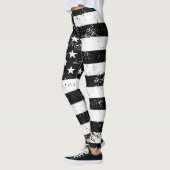 Leggings Drapeau des USA, noir et blanc (Gauche)
