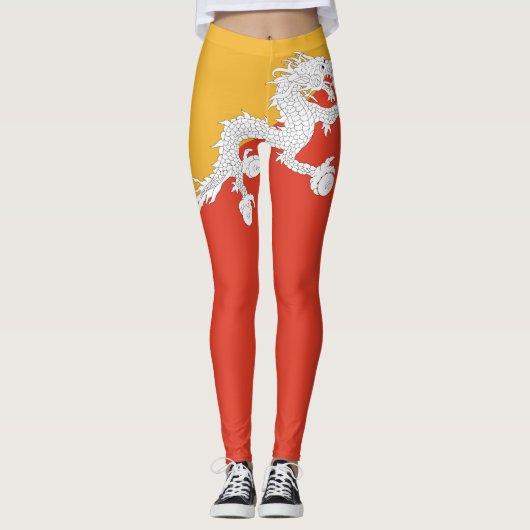 Leggings Drapeau du Bhoutan patriotique (Devant)