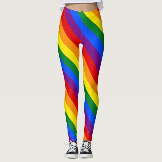 Leggings Drapeau du Gay pride arc-en-ciel LGBT (Devant)