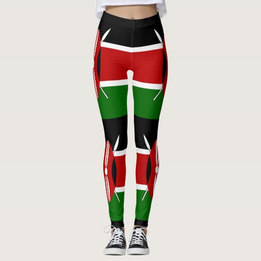 Leggings Drapeau du Kenya Massaï Bendera ya Kenya (Devant)