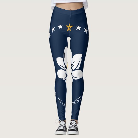 Leggings Drapeau du Mississippi - Nouveau Drapeau de Magnol (Devant)