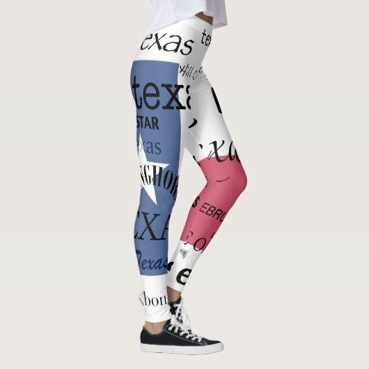 Leggings Drapeau du Texas avec la conception des textes (Droite)