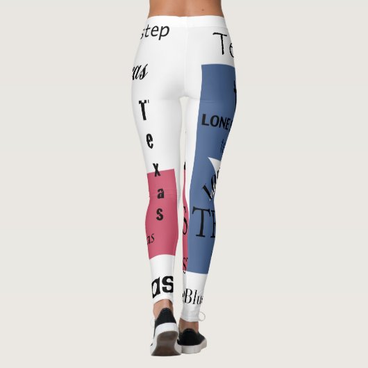 Leggings Drapeau du Texas avec la conception des textes (Dos)