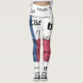 Leggings Drapeau du Texas avec la conception des textes (Devant)
