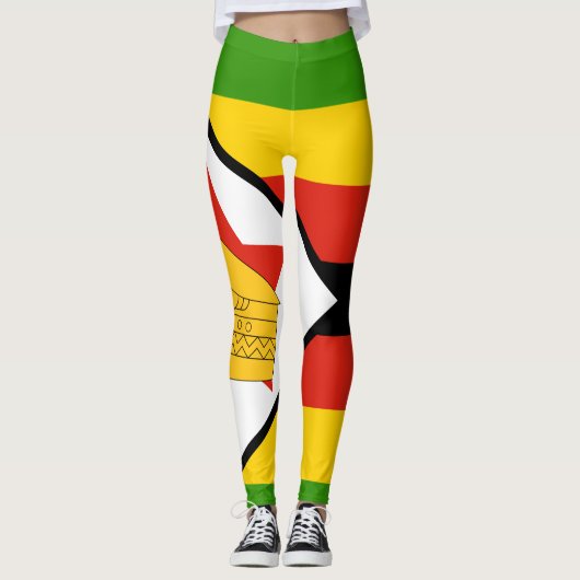 Leggings Drapeau du Zimbabwe patriotique Afrique (Devant)