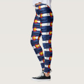 Leggings Drapeau en bois rustique Colorado Drapeau motif le (Gauche)