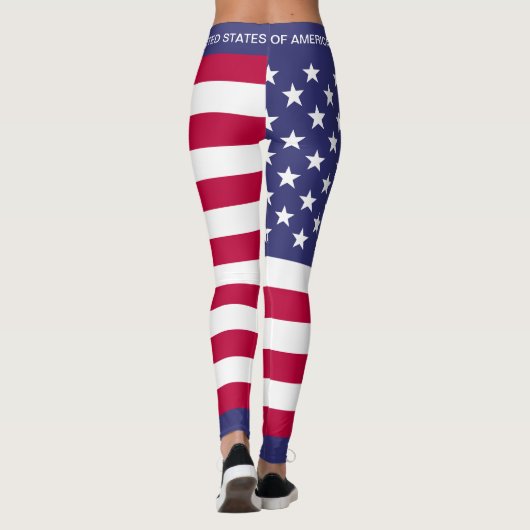 Leggings Drapeau épangé étoile USA (Dos)