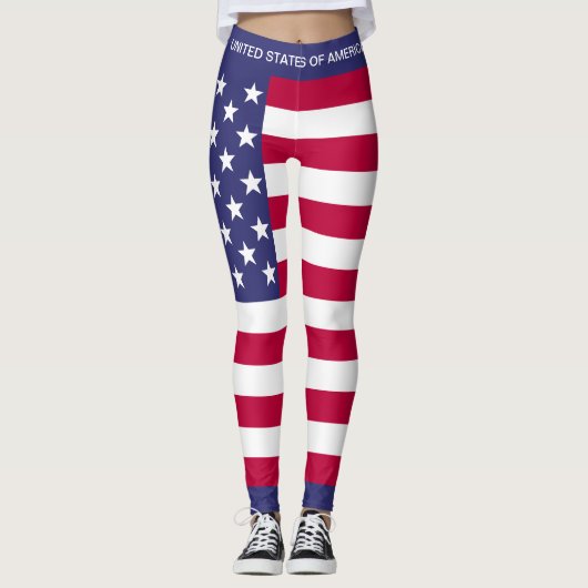 Leggings Drapeau épangé étoile USA (Devant)