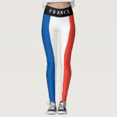 Leggings Drapeau français Rouge Blanc Bleu Patriotique (Devant)