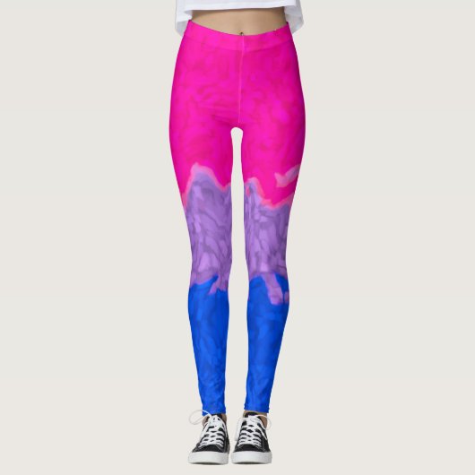 Leggings Drapeau funky Bi Pride (Devant)