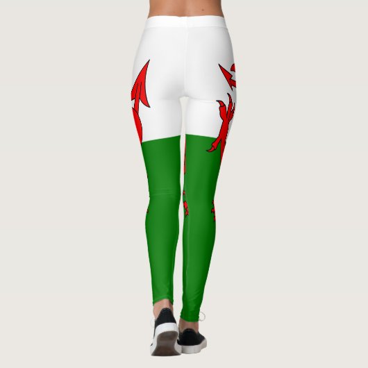Leggings Drapeau gallois dragon rouge gallois (Dos)