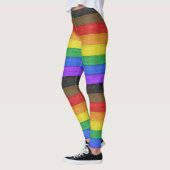 Leggings Drapeau gay pride inclusif SlipperyJoe ru texturé (Gauche)